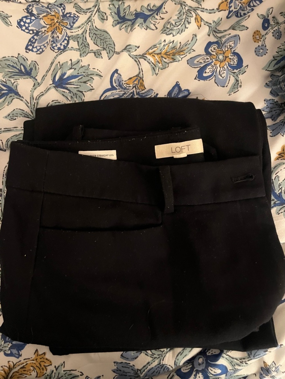 LOFT Black Size 12 Straight-Leg Dress Pants